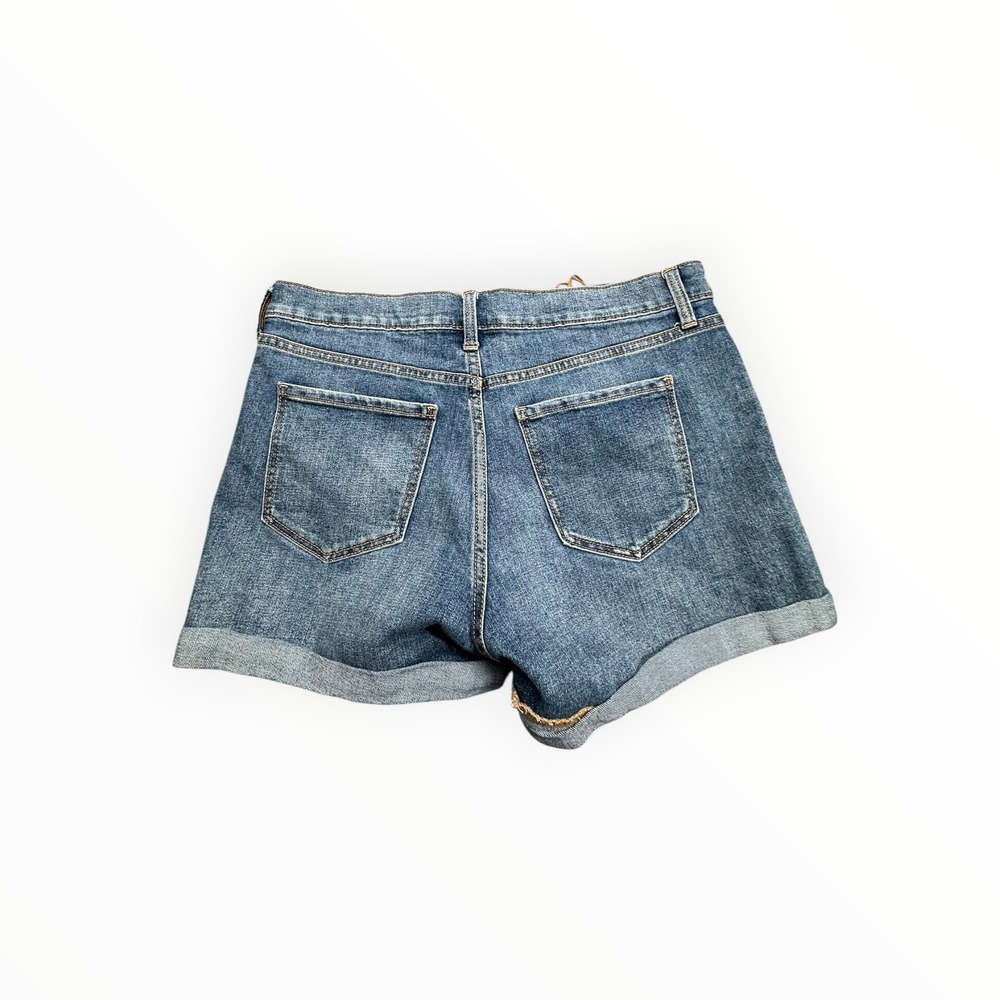 Old Navy Denim Shorts Womens 10 Blue Mid-Rise Cuffed Stretch Boho 4210 - Picture 2 of 8